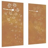 VidaXL 2-tlg. Garten-Wanddeko 105x55 cm Cortenstahl Blumen-Design