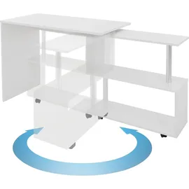 ML-Design Eckschreibtisch drehbar L-Form Weiß