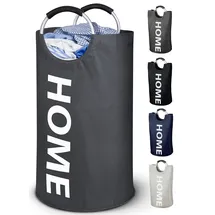 WELLENBORG WELLENBORG® Faltbarer Wäschekorb faltbar grau groß - Wäschesammler wasserdicht Wäschesack Schmutzwäsche groß faltbarer Korb Wäschekörbe Wäschetonne Wäschepuff Wäschesäcke Wäschetasche laundry baskets