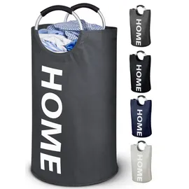 WELLENBORG WELLENBORG® Faltbarer Wäschekorb faltbar grau groß - Wäschesammler wasserdicht Wäschesack Schmutzwäsche groß faltbarer Korb Wäschekörbe Wäschetonne Wäschepuff Wäschesäcke Wäschetasche laundry baskets