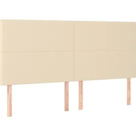 vidaXL Boxspringbett mit Matratze & LED Creme 180x200 cm Stoff