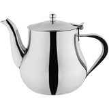 Olympia Edelstahl Teekanne 1 Liter/35 oz, Silber, Hochglanzpolitur, Arabian Style Teekanne, hitzebeständiger Griff, Scharnierdeckel, tropffreier Ausguss - Kommerzielles Café oder Heimgebrauch, M982