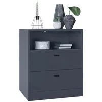 Vladon Kommode, Anthrazit, Dunkelgrau, 56x67.5x36 cm, Wohnzimmer, Kommoden &