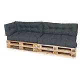 TexDeko Garden Palettenkissen 120x80x18cm wasserabweisend In- - Outdoor Premium Sitzkissen gesteppt Sitzauflage für Europaletten (5-TLG Set, Anthr... - Dunkelgrau