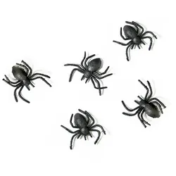 Spinnen Deko 3x3cm 10 Stück Plastikspinne Dekoration Halloween Fasching lustiger Scherzartikel Kinder Schwarz