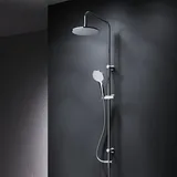 AM.PM Duschsystem ohne Armatur Regendusche Duschset ohne Thermostat mit Kopfbrause Handbrause Umsteller eckig Duschsäule für Badezimmer, Chrom