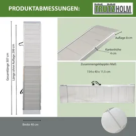 Baumarktplus TRUTZHOLM 2 x Alu Auffahrrampe klappbar 307 cm extra lang 900 kg geriffelt Motorradrampen