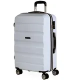 ITACA - Koffer Groß, Koffer Mittelgroß, Hartschalenkoffer M - Robuster Hartschalenkoffer & Koffer & Trolleys mit 4 Rollen, ideal als Reisekoffer für Jede Reise, Weiss