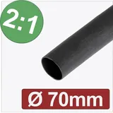 Quadrios 24CA278 Schrumpfschlauch ohne Kleber Schwarz 70 mm 35 mm Schrumpfrate:2:1 Meterware