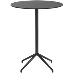 Still Cafe Bar-/Tresentisch, Ø 75 cm, schwarz nanolaminat / schwarz