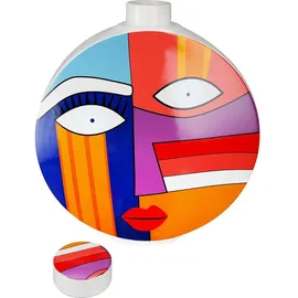 Gilde Gilde, Vase, Deckelvase Grafic Face bunt gross (1 x, 5 cm)