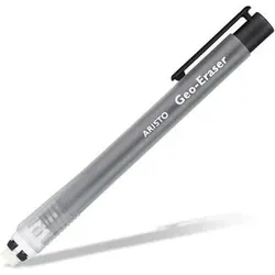 ARISTO AR87190 Radierstift Geo-Eraser transparent-schwarz, 12 cm PVC-frei