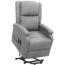 vidaXL Massagesessel mit Aufstehhilfe Polyester 89 x 103,5 x 89 cm Hellgrau elektrisch