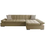 Mirjan24 Ecksofa Malwi mit Regulierbare Armlehnen, Schlaffunktion und Bettkasten, L-Form Sofa vom Hersteller (Zetta 291 + Matana 17, Seite: - Beige