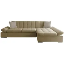 Mirjan24 Ecksofa Malwi mit Regulierbare Armlehnen, Schlaffunktion und Bettkasten, L-Form Sofa vom Hersteller (Zetta 291 + Matana 17, Seite: - Beige