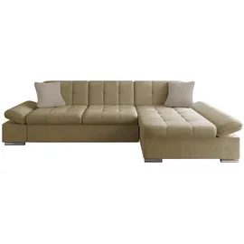 Mirjan24 Ecksofa Malwi mit Regulierbare Armlehnen, Schlaffunktion und Bettkasten, L-Form Sofa vom Hersteller (Zetta 291 + Matana 17, Seite: - Beige