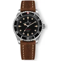 Gigandet Automatikuhr Edelstahl Kalbsleder Saphirglas Silber Schwarz Sea Ground 100 - G100-004