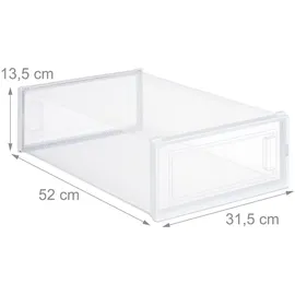 Relaxdays Schuhbox 6er Set 44,5 cm transparent
