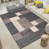 KTYUTJDH Teppiche,Taupe Beige Creme Schwarz Grau Geometrisch Modern, Schokoladenbraun, Rechteckig 200 x 230 cm, Groß Teppich für Schlafzimmer Wohnzimmerteppich Waschbar Rutschfester