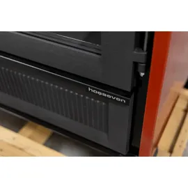 hosseven Kaminofen mit Backfach und Herdplatte 4013 Rot Holzofen 8 kW Holz Ofen Mehrfachbelegung Kamin Heizofen Küchenherd