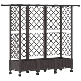 vidaXL Hochbeet mit Rankgitter und Dach 164 x 40 x 127 cm Braun