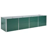 vidaXL Garten-Hochbeet verzinkter Stahl rechteckig 320 x 80 x 77 cm Grün  