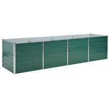vidaXL Garten-Hochbeet verzinkter Stahl rechteckig 320 x 80 x 77 cm Grün  