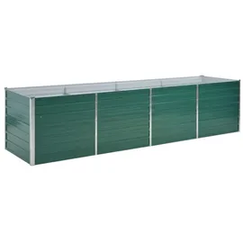 vidaXL Garten-Hochbeet verzinkter Stahl rechteckig 320 x 80 x 77 cm Grün  