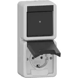 Gira Kombination Wippschalter/SCHUKO-Steckdose 16A 250V senkrecht, grau (4176 30)