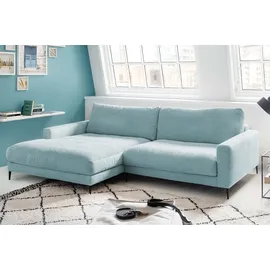 KAWOLA Ecksofa Cara Cord Recamiere links hellblau