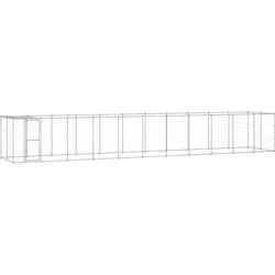 Outdoor-Hundezwinger mit Überdachung Verzinkter Stahl 26,62 m2