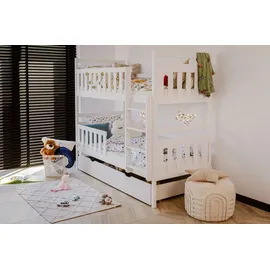 Kids Collective Hochbett 80 x 180 cm Kiefer massiv weiß