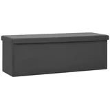 furnicato Truhenbank Faltbare Sitzbank mit Stauraum Grau PVC grau