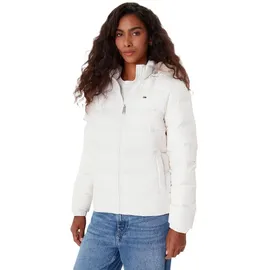 Tommy Hilfiger Tommy Jeans Damen Pufferjacke Basic Hooded Down Jacket mit Kapuze, Weiß (Ecru), S - S