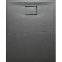 ACORA Mineralguss-Duschwanne 100x80x3,5cm Rechteck, grau, Steindekor