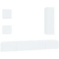 VidaXL 5-tlg. TV-Schrank-Set Weiß Holzwerkstoff