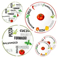 Mambocat 6er Set Pizzateller Weiß mit Dekor Ø 31cm