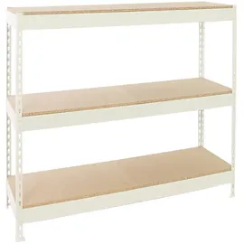 Proregal Schwerlastregal BIG WOOD YETI THREE HxBxT 200x120x45cm | Fachlast 400kg | Weiß