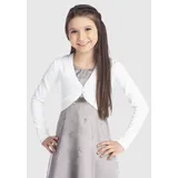 Kidsworld Bolero "Strick-Bolerojacke", Mädchen, Gr. 164/170, weiß, Feinstrick, Obermaterial: 100% Baumwolle, unifarben, schmal kurz, V-Ausschnitt, Strickkante, Strickjacken Bolero, aus weichem Feinstrick