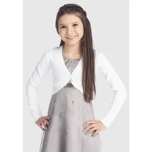 Kidsworld Bolero "Strick-Bolerojacke", Mädchen, Gr. 164/170, weiß, Feinstrick, Obermaterial: 100% Baumwolle, unifarben, schmal kurz, V-Ausschnitt, Strickkante, Strickjacken Bolero, aus weichem Feinstrick