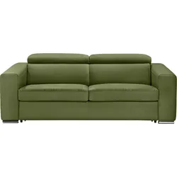 Schlafsofa EGOITALIANO "Cabiria, Design und super Sitz- und Liegekomfort", grün (kiwi), B:226cm H:97cm T:103cm, Sofas, Sofa inkl. Schlaffunktion, Kopfteile verstellbar, mit Metallfüßen