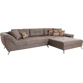 Jockenhöfer GRUPPE San Francisco L-Form, 358x91x119 cm", Luxus-Microfaser braun/schlamm