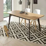 IMV Esstisch Torge in Eiche Artisan / Schwarz Landhaus skandinavisch Küchentisch 180 x 75 cm