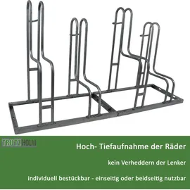 Trutzholm Fahrradständer für 4 Fahrräder höhenversetzt 140 x 75,5 cm Stahl
