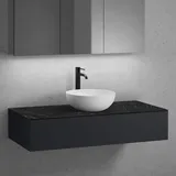 neoro n50 Unterschrank B: 120 cm mit 1 Auszug, Waschtisch Ø 40 cm weiß matt, B: 120.5 BN0064WM+BN0414BM+BN0404C2