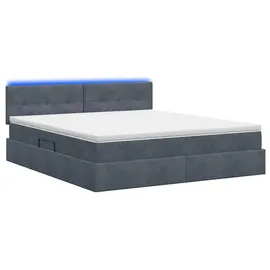vidaXL LED-Speicherbett 140 x 200 cm Dunkelgrau
