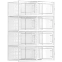 Songmics Schuhbox 8er Set transparent-weiß