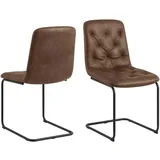 ebuy24 Esszimmerstuhl Kira Braun 2er Set | Gr.: onesize