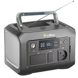 PurMars 300W tragbare Powerstation (Spitzenleistung 500W) mit Bluetooth-Sprecher und FM Radio, 288 Wh Solar-Generator, 230V AC, Lithium-Iron-Phosphat-Batterie – ideal für Camping und Haushaltsnotfälle