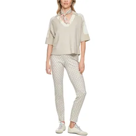 Marc Cain Zweifarbiger V-Pullover Beige XL